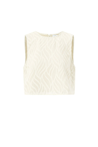 Woven Polyester Fiber Women's Sleeveless Tops Elegant Botanical 2-piece Set