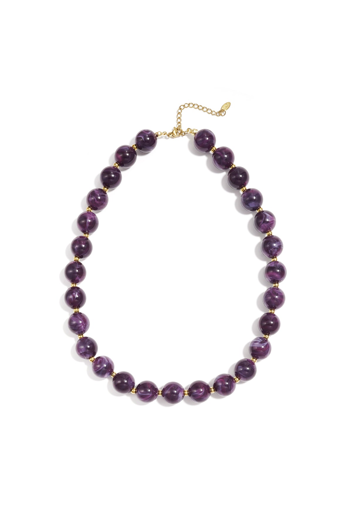 Bead necklace with gold beads in between 13.5mm