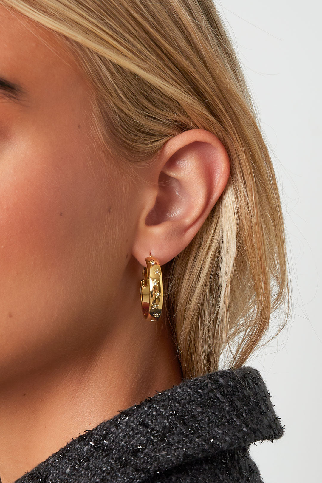 Trendy Star Hoops earrings