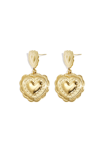 Earrings with heart-shaped pendants
