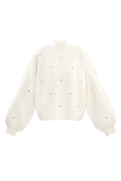 Acrylic Knit Sweater Casual Heart Pattern Fall/Winter