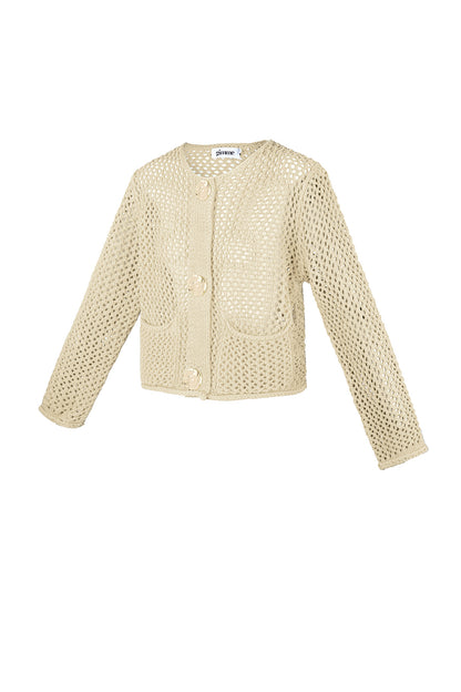 Knitted Polyester Women's Cardigan Open Front Crochet Pattern