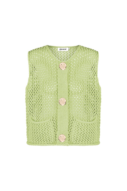 Knitted Polyester Women's Knit Spencer Openwork Design