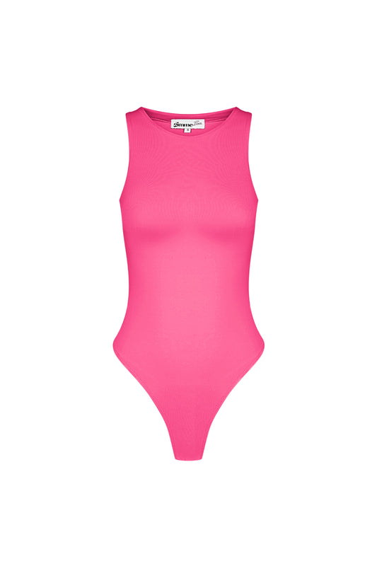 Polyester Women's Sleeveless Bodysuit High Neck Form-Fitting