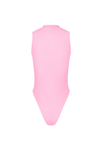 Viscose Women's Sleeveless Bodysuit High Neck Minimalist Design