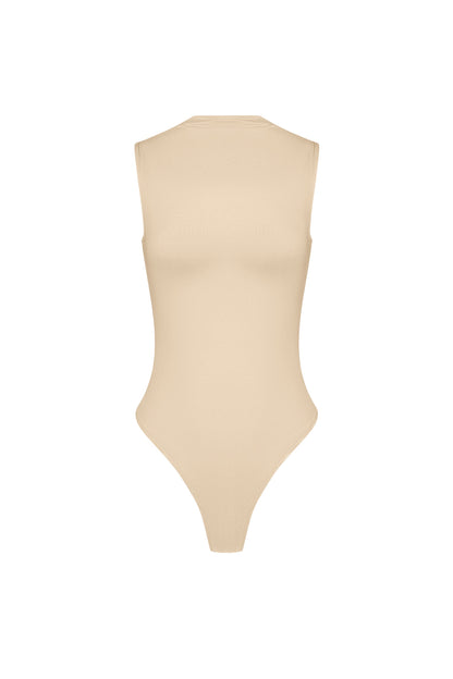 Stretch Knit Women's Bodysuit High Neck Minimalist Design