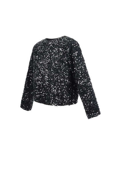 Polyester Long Sleeve Top Cropped Bow Detail