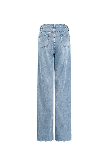 Cotton Woven Women's Straight Leg Pants Casual Solid Color