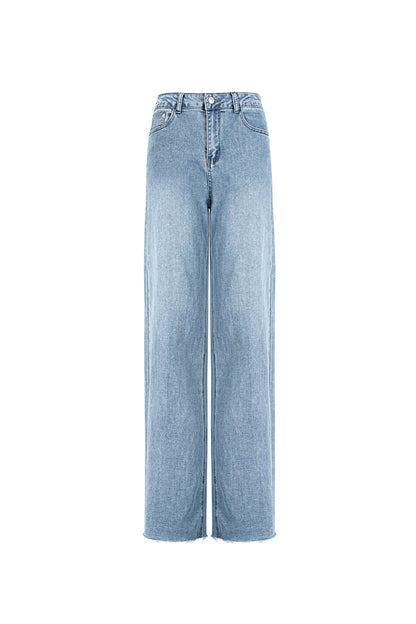 Cotton Woven Women's Straight Leg Pants Casual Solid Color