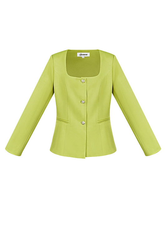 Polyester Women's Suit Jacket Square Neckline Tailored Fit