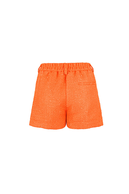 Polyester Women's Shorts High-Waisted Solid Color