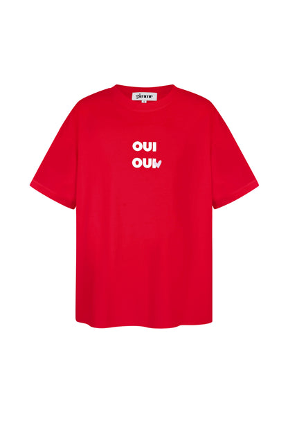 Cotton Women's T-shirt Oversized OUI Print