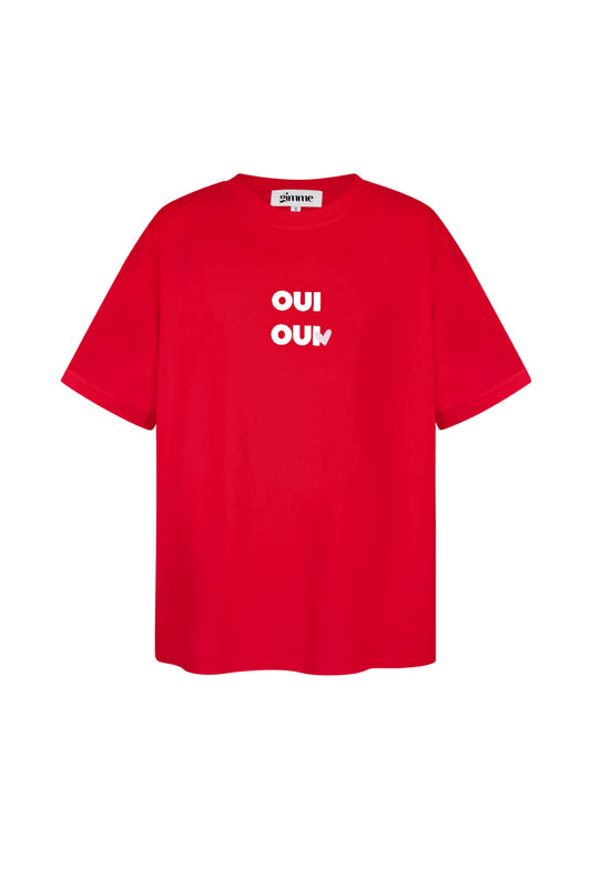 Cotton Women's T-shirt Oversized OUI Print