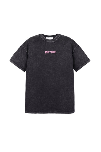 Cotton Women's T-shirt Oversized Saint Tropez Print