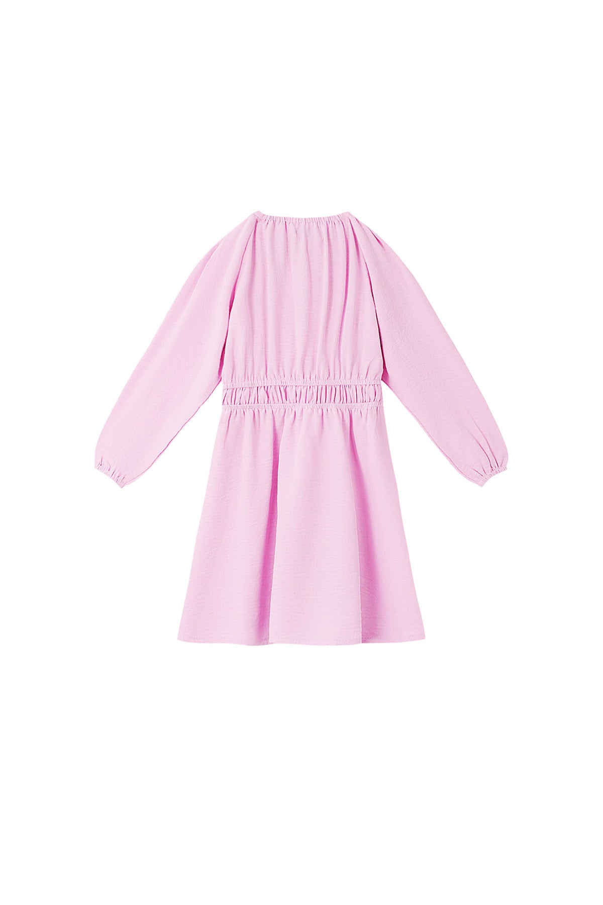 Polyester Women's Mini Dress Pleated Elastic Waist