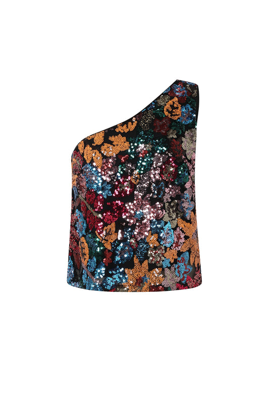 Tropisches One-Shoulder-Top