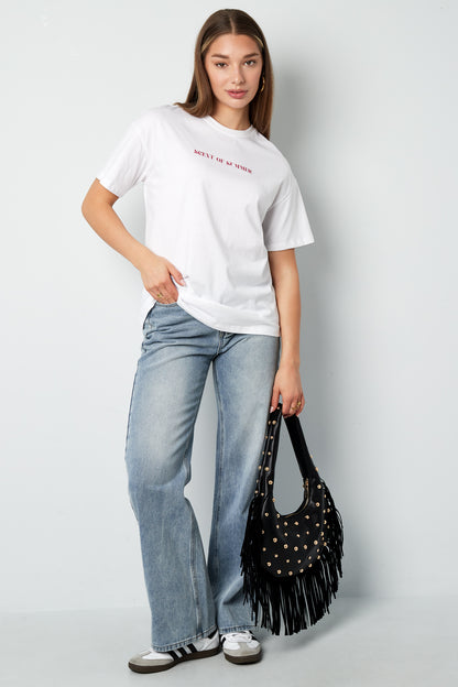 Cotton Women's T-shirt Casual Letters