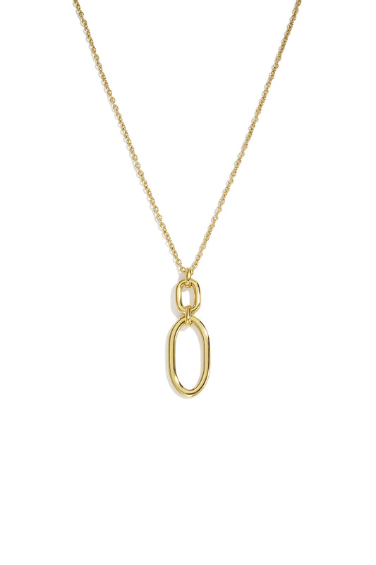 Halsketten mit Anhänger aus Edelstahl, Ellipsenform, schlichte Serie „Alltagsschmuck“, Damenschmuck