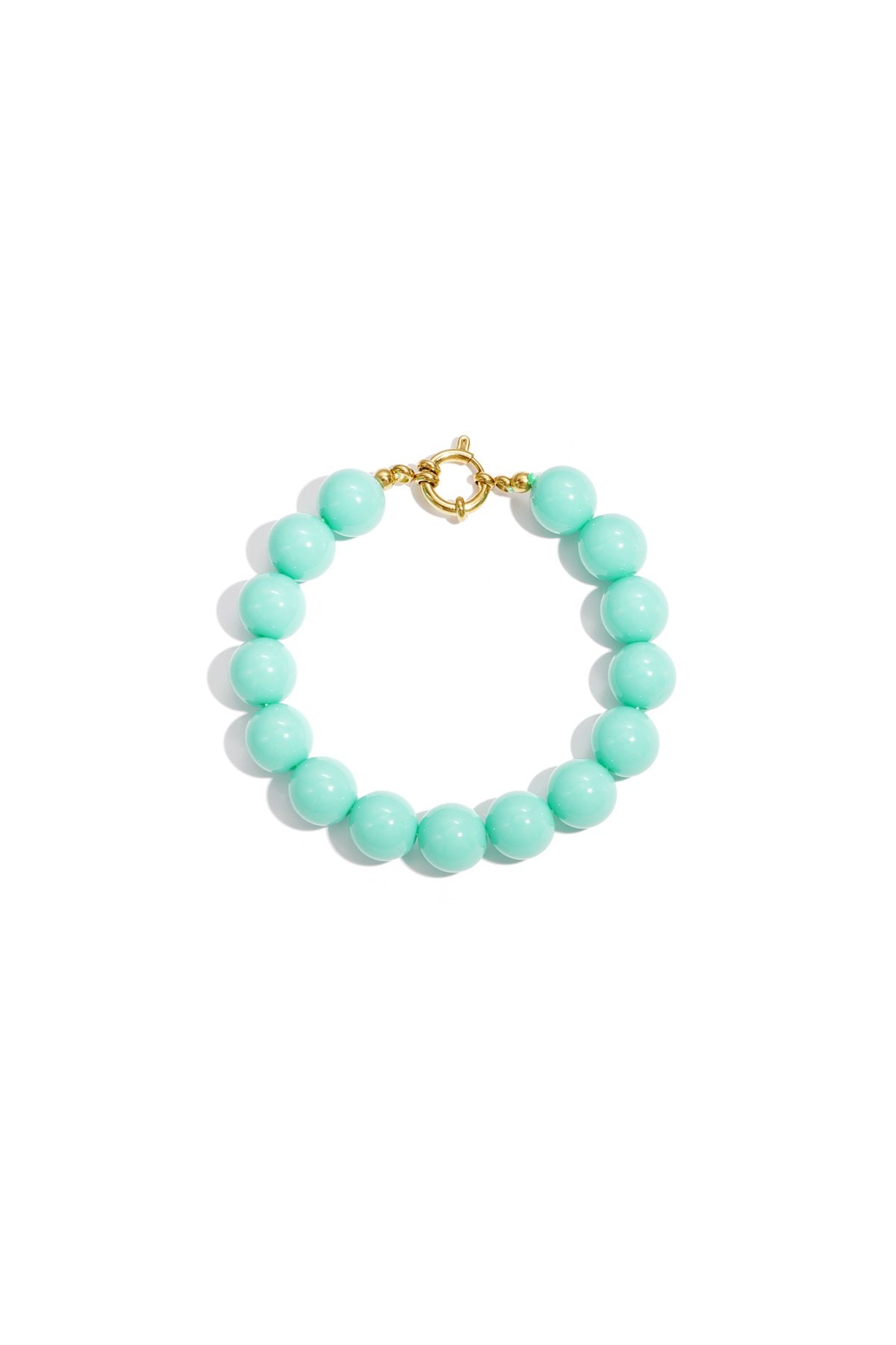 Necklace with medium beads and front closure-12mm