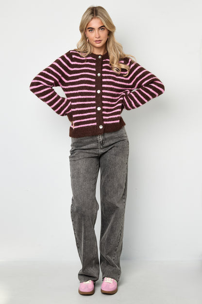 Polyester fiber (polyester) Knit cardigan Stripes Casual Fall/Winter  Clothes