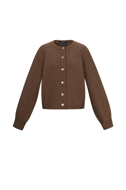 Knitted Polyester Fiber Women's Cardigan Casual Solid Color Fall/Winter