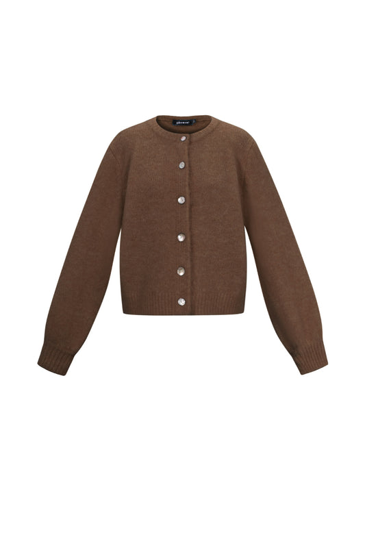 Knitted Polyester Fiber Women's Cardigan Casual Solid Color Fall/Winter