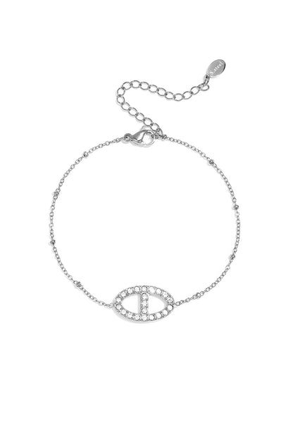 Armband mit Steinen in ovalem Anhänger