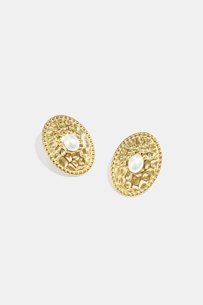 Stainless Steel Stud Earrings hammer pattern Casual Daily Simple Series Women's jewelry