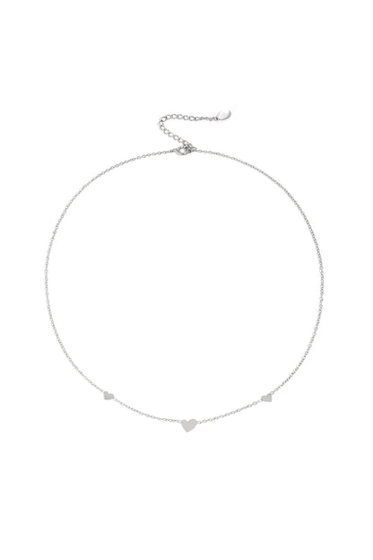 Klassische Halskette mit Herzen – Goldfarbe  - Goldfarbefarbe