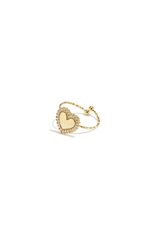 Statement-Ringe aus Edelstahl, Herz, schlichte Alltags-Serie, Damenschmuck