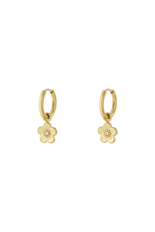 Flower fiesta earrings - Silver Color color