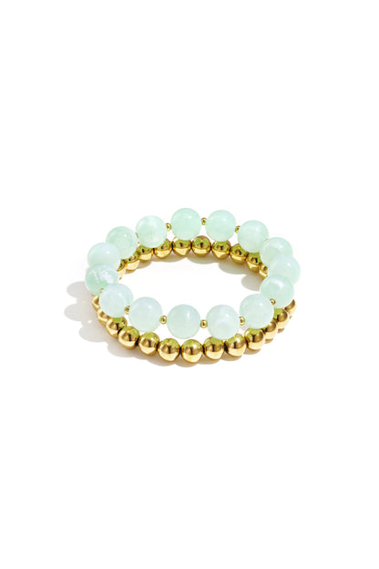 Bracelet set with round beads