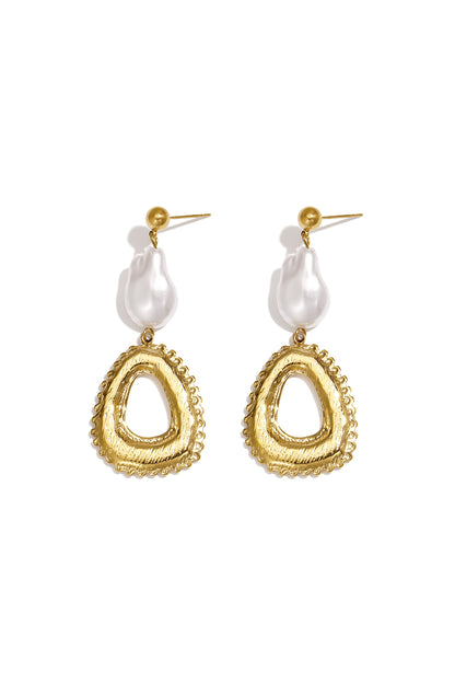 Hängeohrringe aus Edelstahl, Ellipsenform, lässig-schlichte Serie, Damenschmuck