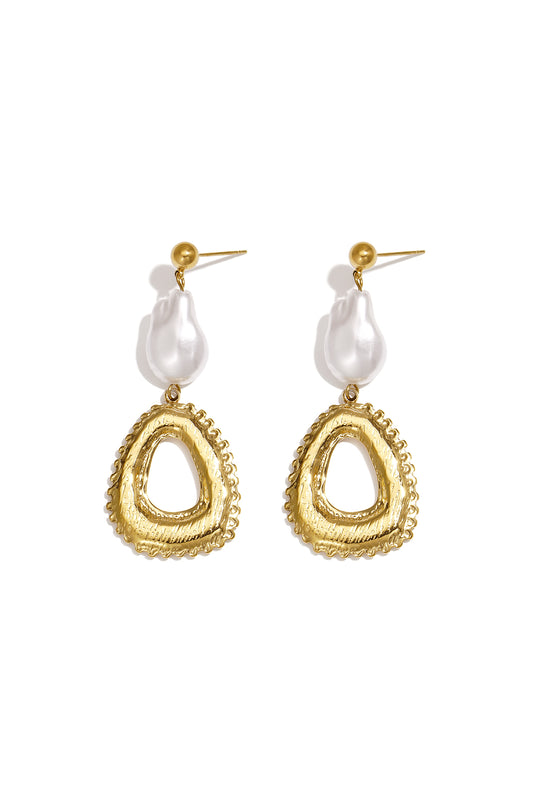 Hängeohrringe aus Edelstahl, Ellipsenform, lässig-schlichte Serie, Damenschmuck