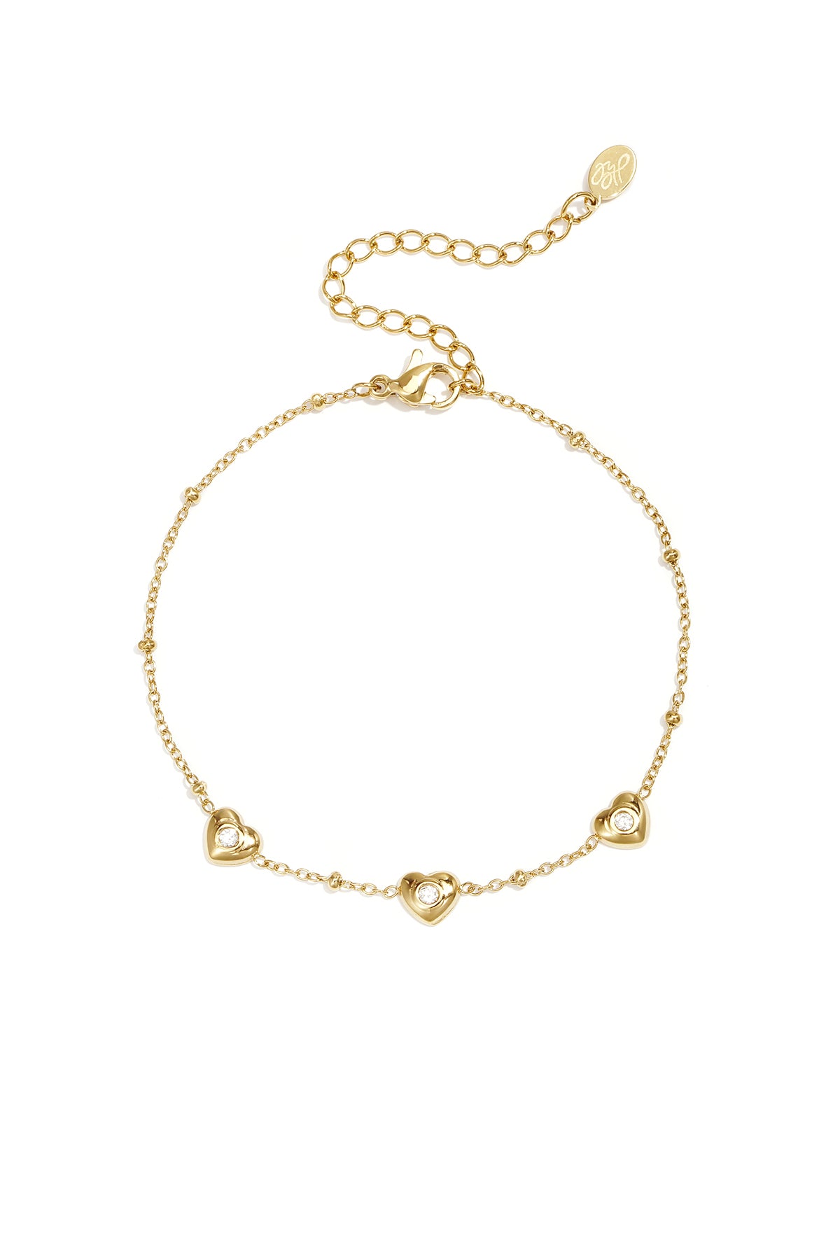 Armband mit Perlen und Herzen mit Stein