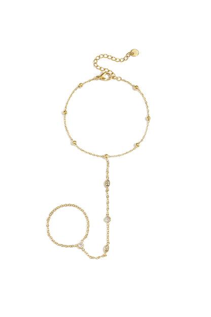 Handkette mit ovalen und runden Steinen