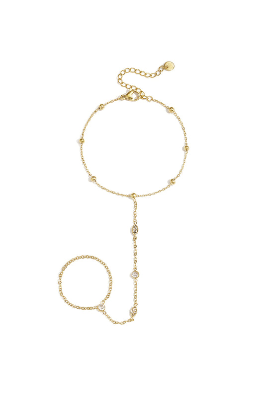 Handkette mit ovalen und runden Steinen