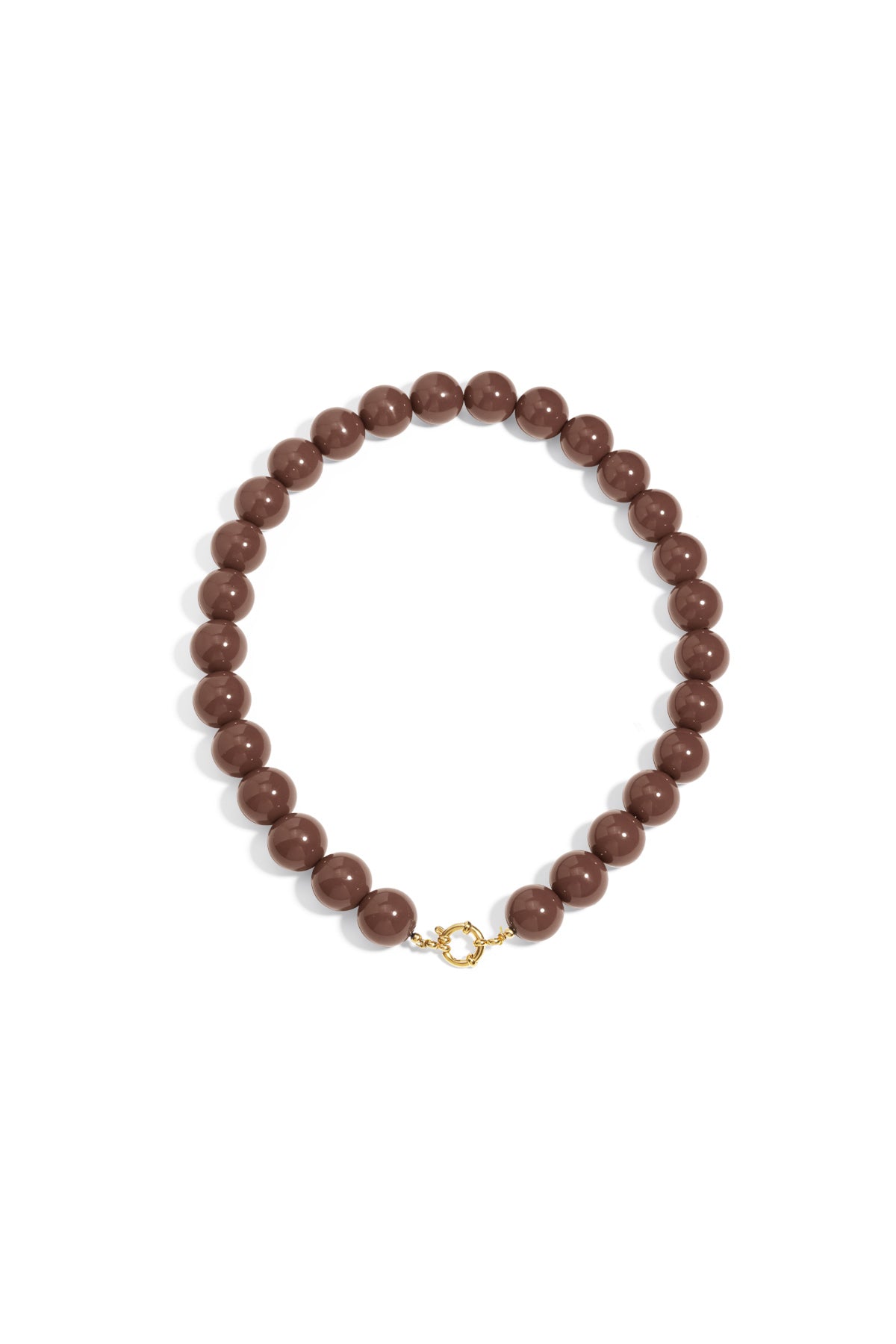 Necklace with large beads and front closure-15mm
