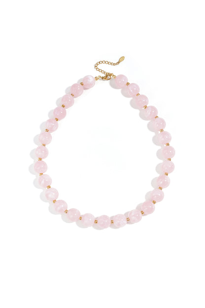 Bead necklace with gold beads in between 13.5mm