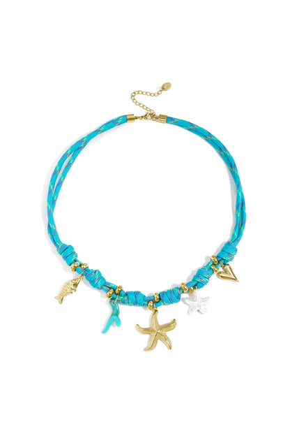 Rope chain with knots and starfish charms