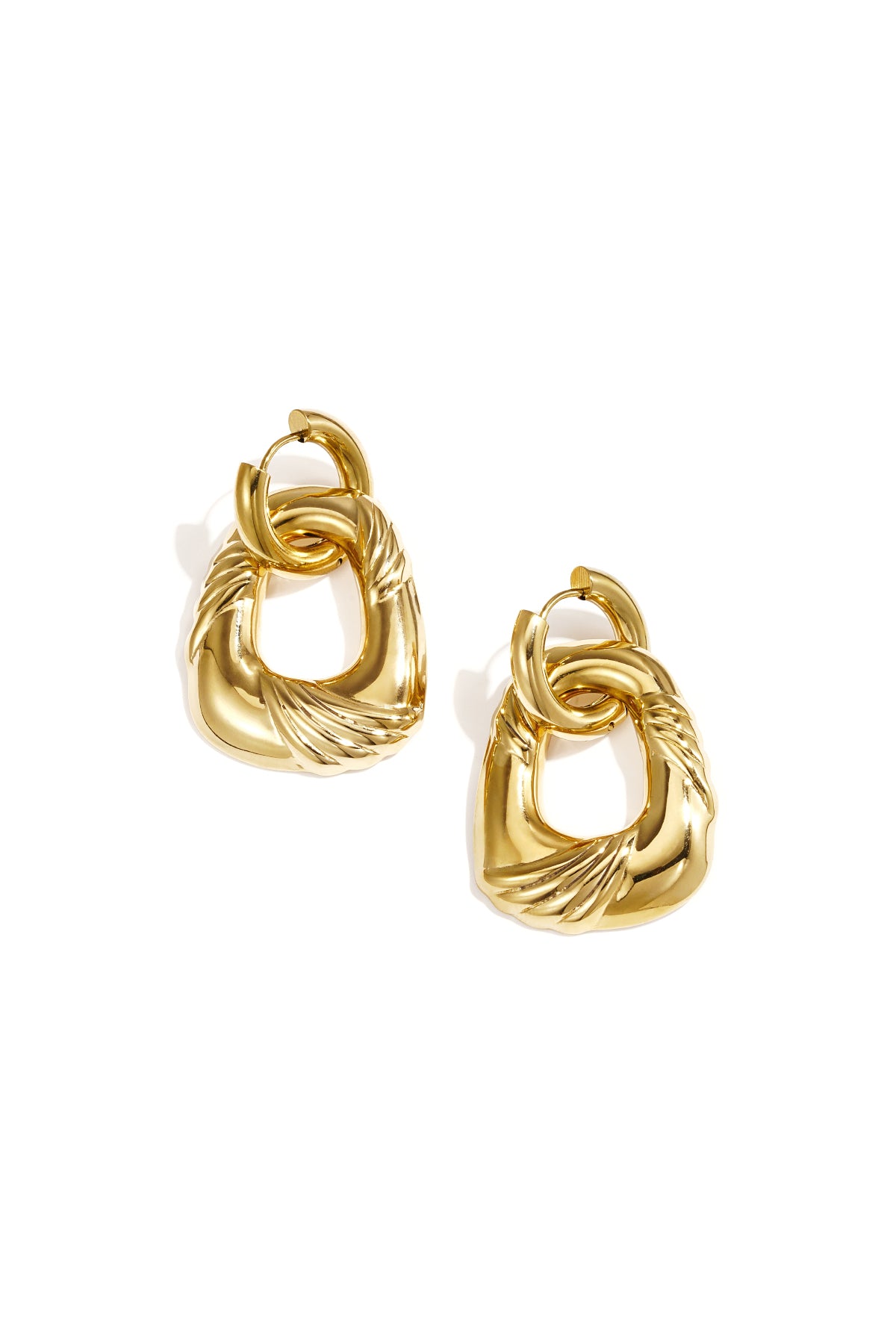 Ohrhänger aus Edelstahl, unregelmäßige Form, lässig-schlichte Serie, Damenschmuck