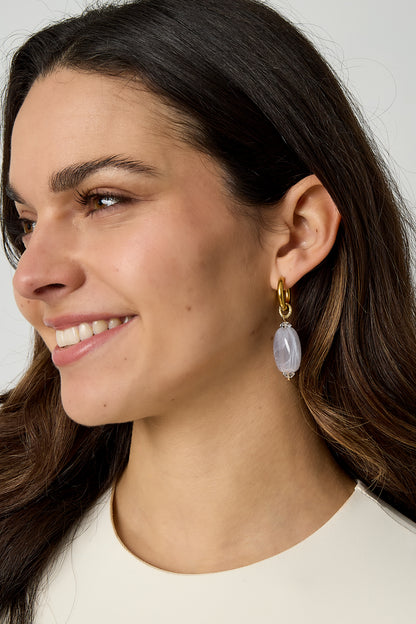 Earrings with asymmetrical bead