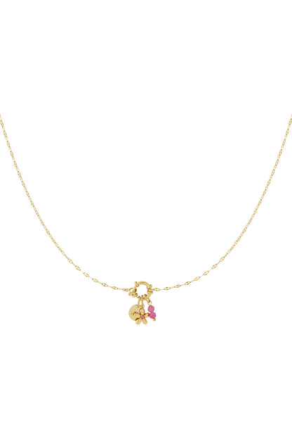 Red flower DIY necklace