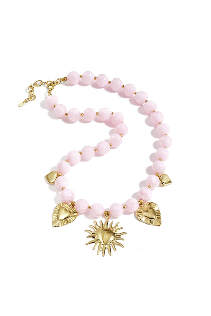Bead necklace with summer charms