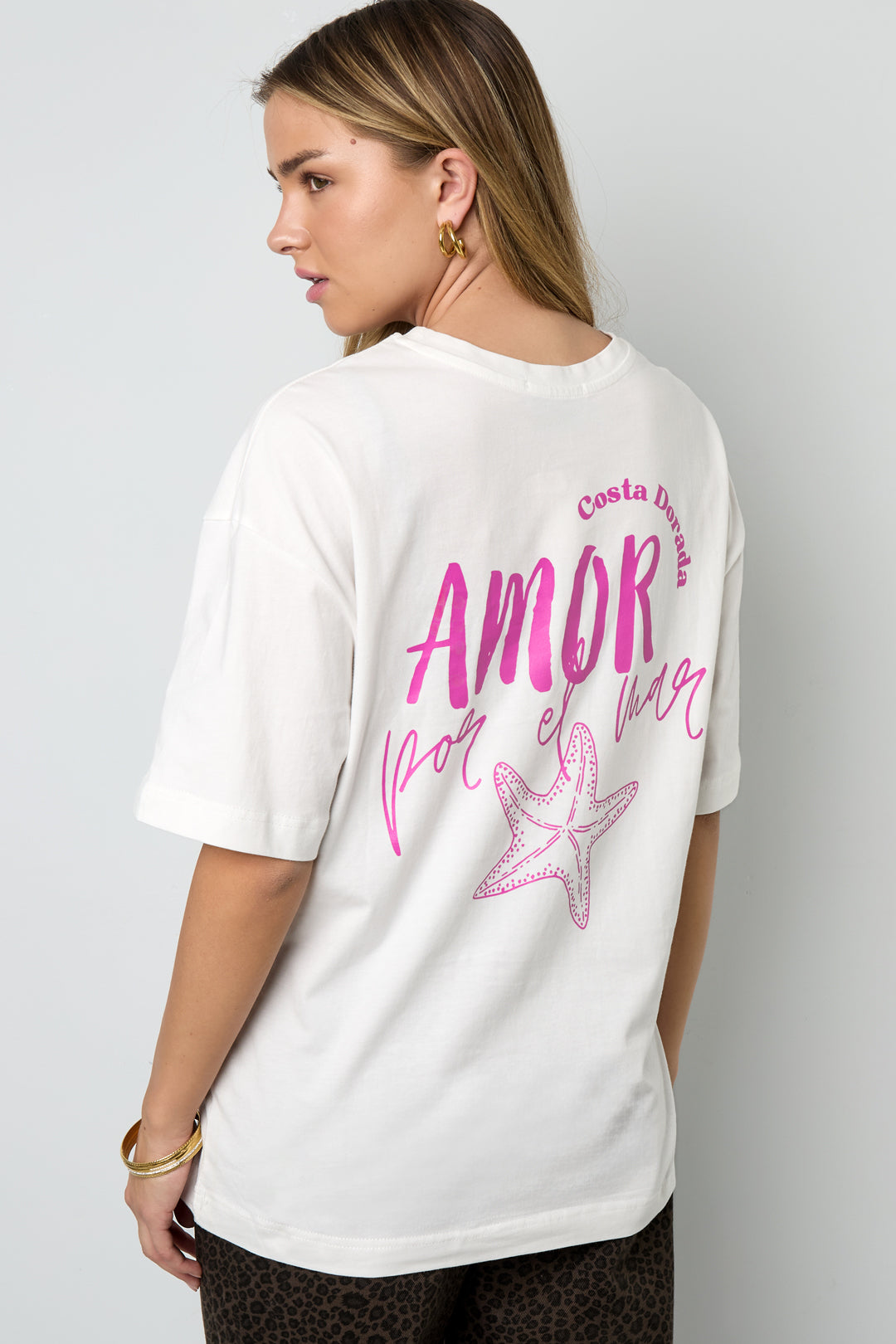 Cotton Knitted Women's T-shirt Casual Letters