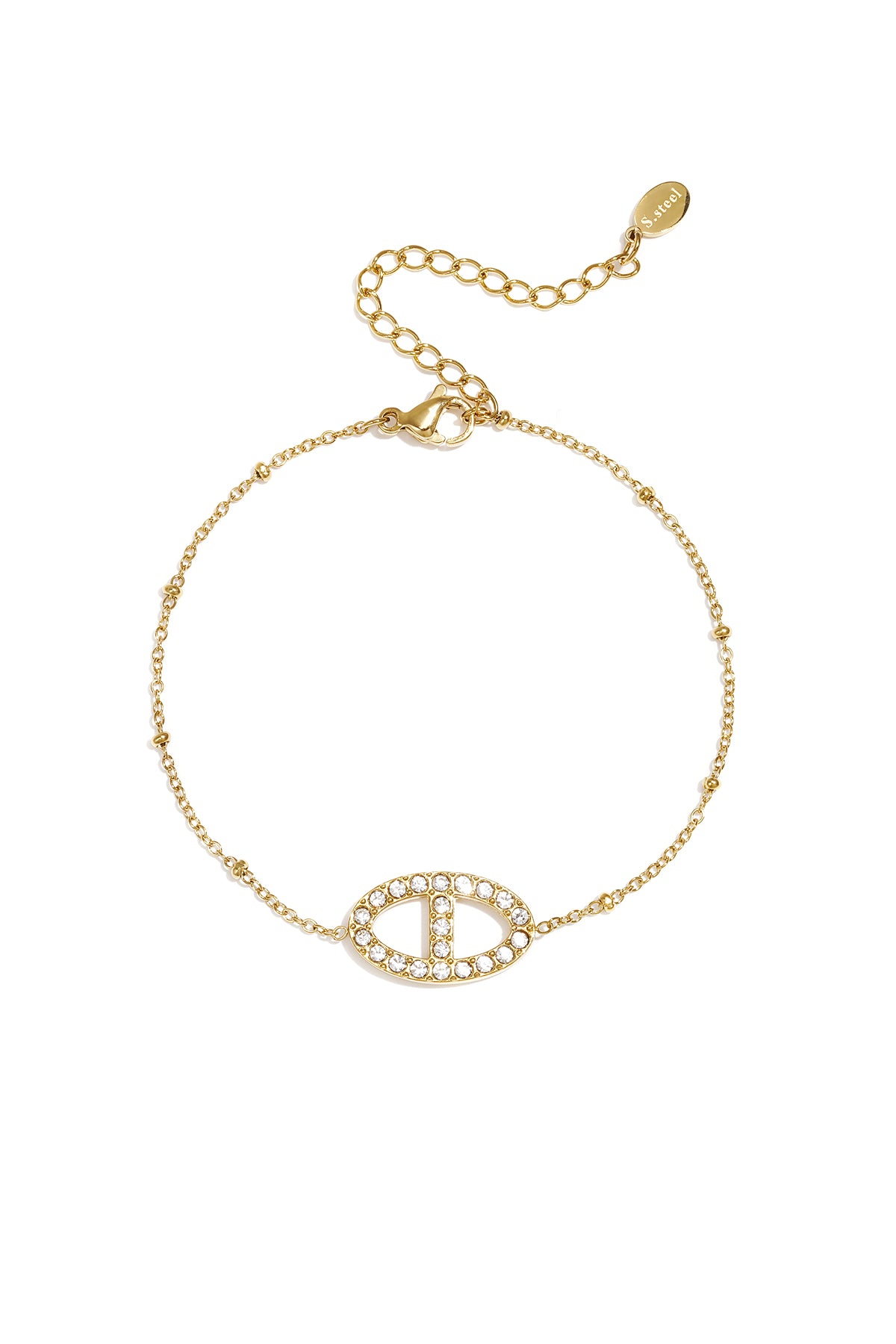 Armband mit Steinen in ovalem Anhänger