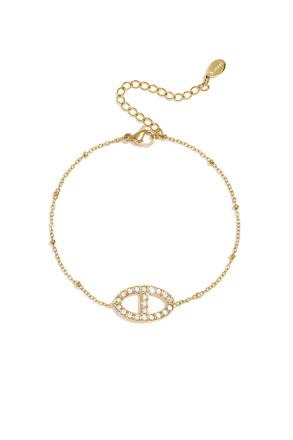 Armband mit Steinen in ovalem Anhänger