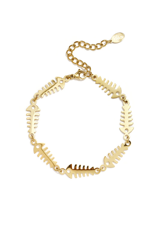 Edelstahl-Kettenarmbänder, Fisch-Design, schlichte Alltagsserie, Damenschmuck