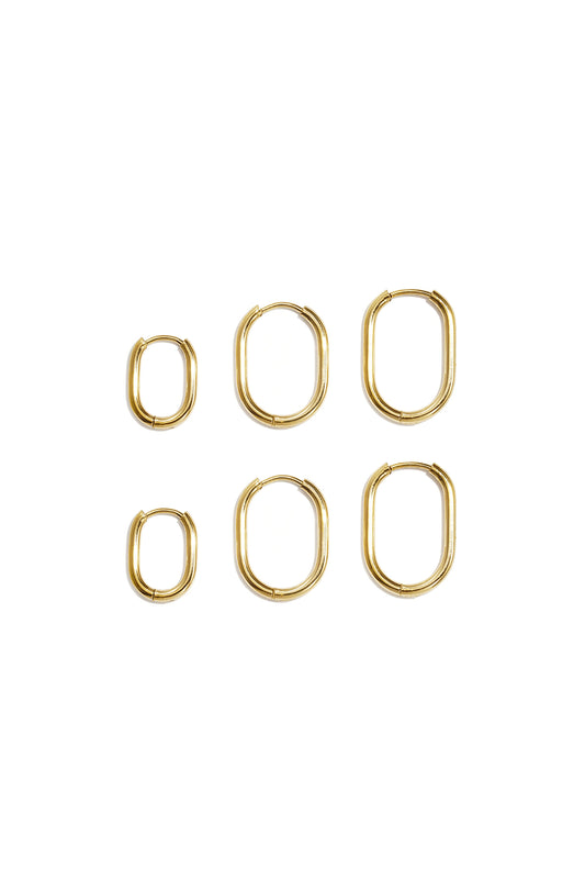 Ohrring-Sets aus Edelstahl, geometrische Form, schlichte Alltags-Serie, Damenschmuck
