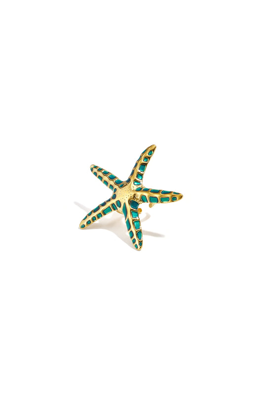 Statement-Ringe aus Edelstahl, Seestern-Motiv, Urlaubs-/Strand-Serie, romantischer Damenschmuck